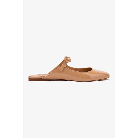 Larroude Blair Flat Mule in Patent Leather - 8.5 - Tan - Picture 1 of 5